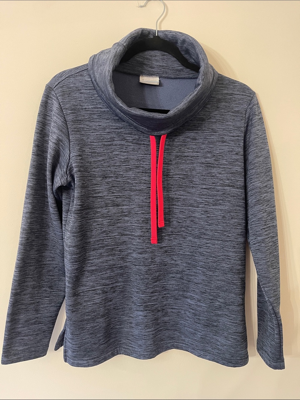 Columbia Heathered Blue Funnel Neck Pullover Sweatshirt with Drawstring